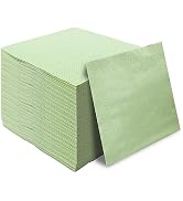 50 Pieces 3-ply Sage Green Cocktail Napkins Beverage Napkins Dessert Napkins Disposable Paper Nap...