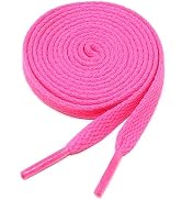 BCB Wear Flat Shoelaces 5/16" Wide Solid Color Strings for Athletic Sneakers Boots & Shoes - 27"-...