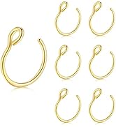 QWALIT Fake Lip Piercing Fake Lip Ring Fake Nose Ring Fake Snake Bites Fake Nose Piercing Faux Li...