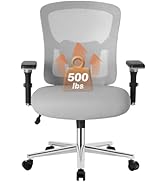 DUMOS Big and Tall Office Desk Chair with Lumbar Support, 500lbs Heavy Duty Mesh Ergonomic Comput...