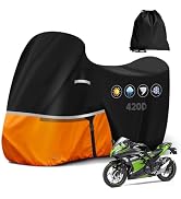 DTNESS 420D Motorcycle Cover for Kawasaki Ninja 400/500/650 & Z900 ZX6R | Heavy-duty Oxford Cover...