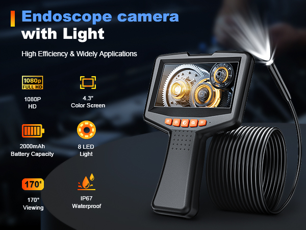 borescope endoscope camera with light