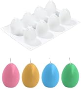 Liobelon Silicone Egg Molds, 8-Cavity Easter Egg Silicone Mold, Egg Shaped Mold 3d Food Shape Cho...