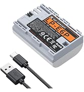 K&F CONCEPT LP-E6P Battery, 2520mAh USB-C R6 Mark III Battery Compatible with Canon EOS R5 Mark I...