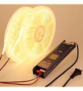 BENLUN 24V COB LED Strip Light Outdoor Waterproof 65.6ft (2 Rolls of 32.8ft), 3000K Warm White 11...