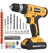 FADAKWALT Cordless Drill Set, 20V Electric Power Drill with Battery And Charger, Torque 30N, 21+1...