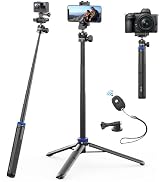 Kaitezenz Selfie Stick Phone Tripod with Remote Control, 64" Extendable Phone Vlog Tripod Stand w...