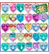 ONKULL Pop Fidget Toys, Party Favors Toys, 30 Pcs Pop Keychain for Kids Valentines Day Gifts for...
