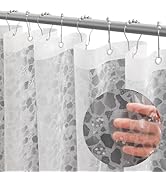 Ga-Geetopia Newest 3D Honeycomb Design - EVA Clear Plastic Shower Curtain Liner, Light Weight 72"...