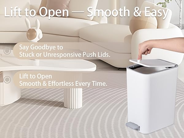 bathroom trash can with lid