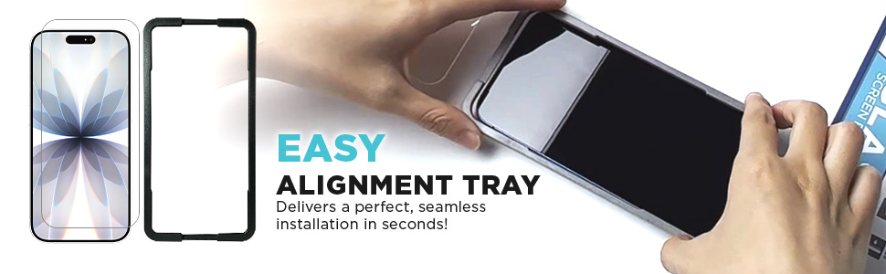 Alignment tray makes iPhone 17 screen protector installation easy and bubble-free