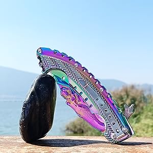 Sisitech Cool Pocket Folding Knife With 3D Mermaid