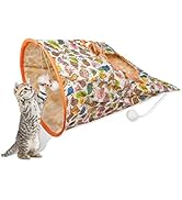 Andiker Cat Toy for Indoor Cats, 13x17x12In Foldable Cat Interactive Toys with Play Hairballs Col...