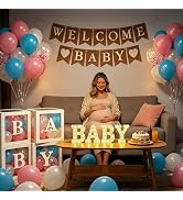Baby Marquee Letter Light Up Sign Set for Baby Shower Decoration, with 4pcs Led BABY Letters Ligh...