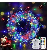 KNONEW Christmas Lights Battery Operated Bedroom Outdoor,30FT 300LED Waterproof Mini Starry Strin...