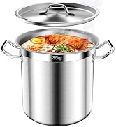 Large Stock Pot-35QT Stainless Steel Stockpot with Lid, Cooking Soup Stew Canning Cooking Pots, C...