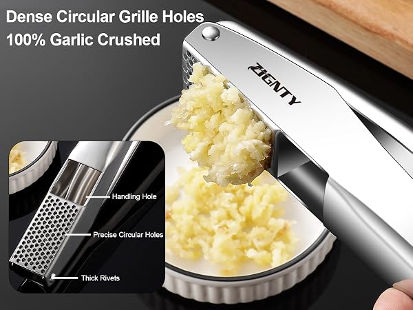 Professional Garlic Mincer Extra-wide Extended Handle Garlic Press