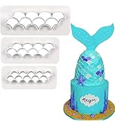Palksky Mermaid Cake Fondant Cutter/Scale Cookie Cutter Geometric Multicutter Biscuit Cutters Cak...