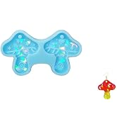 Blue Jewelry Casting Mold Holographic Keychain Mold Mushroom Pendant Charms Mold Earrings Silicon...