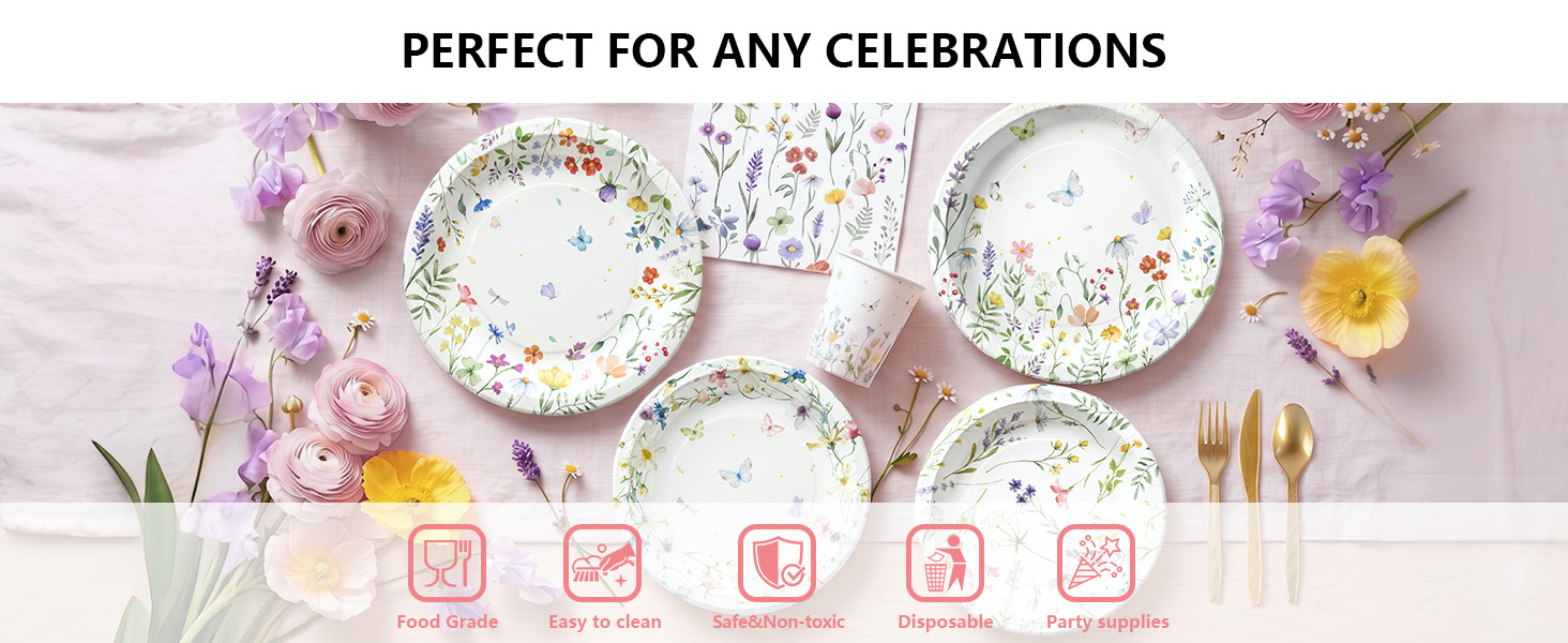 wildflower paper plate