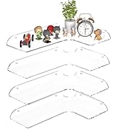 Sezanrpt 8x11.8 Inch Clear Corner Shelf Wall Mount Set of 4, Acrylic Corner Floating Shelves, Wal...