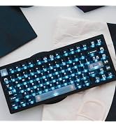 Transparent Black keycaps 60 75 Percent, Custom Backlit Shine Through Keyboard Key caps, Cherry P...