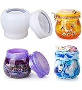 LET'S RESIN Pudding Jar Resin Molds with Lid, Epoxy Molds Silicone for Storage Bottle,Candle Hold...