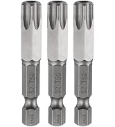 HARFINGTON 3pcs TT50 Security Torx Head Screwdriver Bit 2" (50mm) Long 1/4" Hex Shank Magnetic Ta...