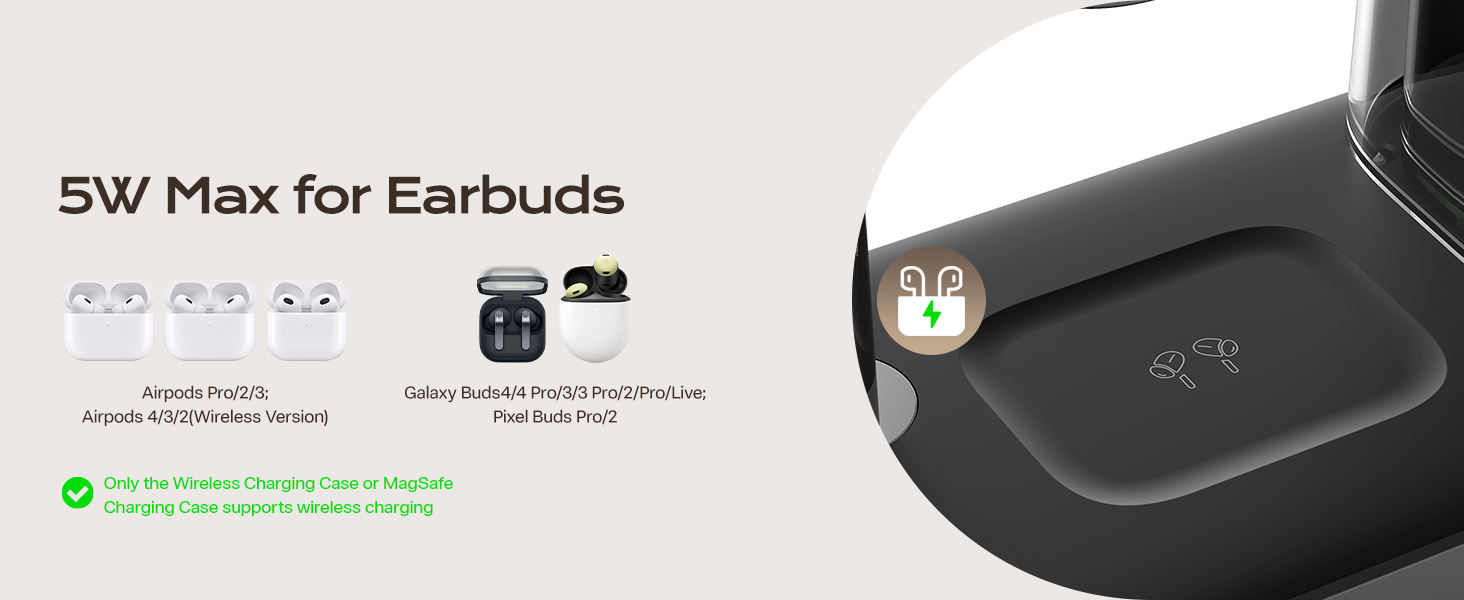 5w wireless charging for earbuds