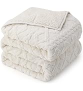 Drewin Weighted Blanket 15lbs Queen Size, Soft and Thick Jacquard Sherpa Heavy Blanket for Calmin...