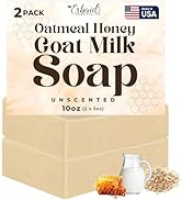Oatmeal Soap – Natural Oatmeal & Honey Goat Milk Soap Bar – Face & Body Wash for Eczema, Psoriasi...
