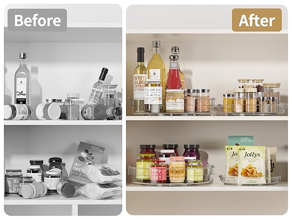 Lazy Susan pantry organizers and storage