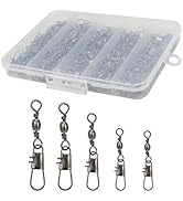 Beoccudo Fishing Swivels Snap Swivels 210pcs Barrel Swivels with Snaps, Fishing Swivels Saltwater...
