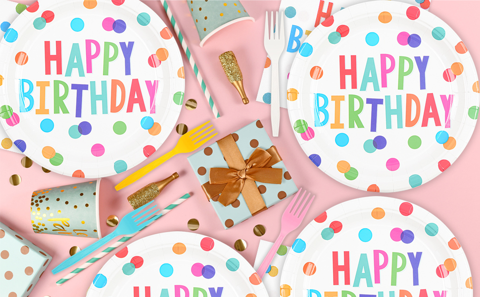 Happy Birthday Plates and Napkins Set