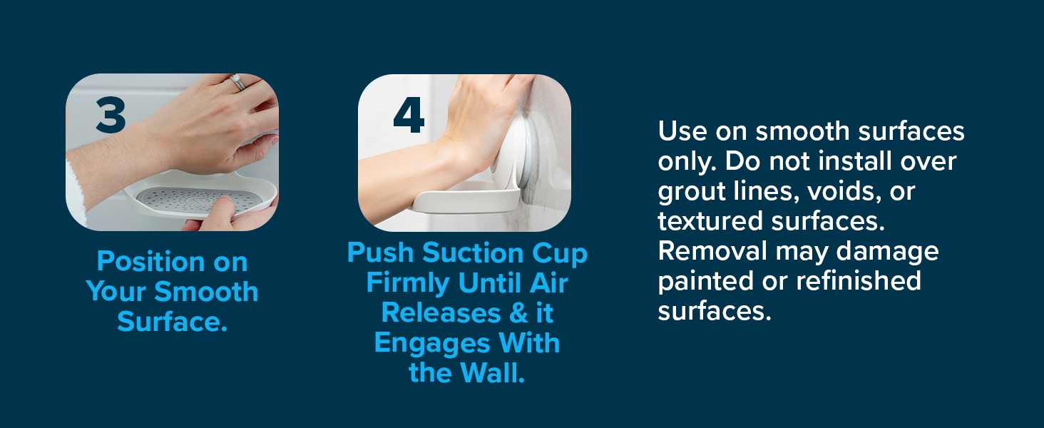 Installation instruction for the slipx solutions suction cup soap dish