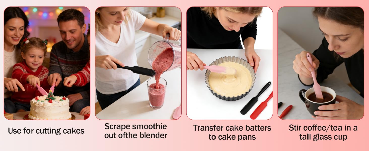 Small Silicone Spatulas Bulk is easy to Clean,stains rinse off instantly with water