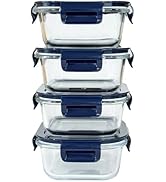 R.repad yay Small Square Glass Food Storage Containers With Lids,2 Cup Square Glass Containers, 1...