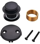Black Bathtub Drain Tip Toe Tub Conversion Kit Assembly,Wellup Tub Drain Trim Kit with Two Hole O...