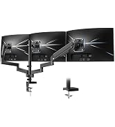 Ergounion Triple Monitor Mount, Premium Aluminum 3 Monitor Desk Mount for 13-32" Screens, Gas Spr...