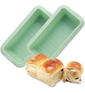 QELEG Silicone Bread Loaf Pans (2 Pack) - Nonstick Silicone Baking Mold for Homemade Bread, Brown...