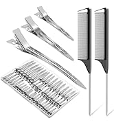 70Pcs Metal Hair Styling Clips, MORGLES 3 Sizes No Crease Hair Clips with 2pcs Parting Comb for B...
