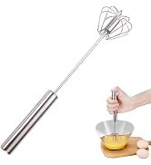 CLRZOL Handheld Mixer, Stainless Steel Semi-Automatic Whisk, Rotating Semi-Automatic Egg Beater, ...