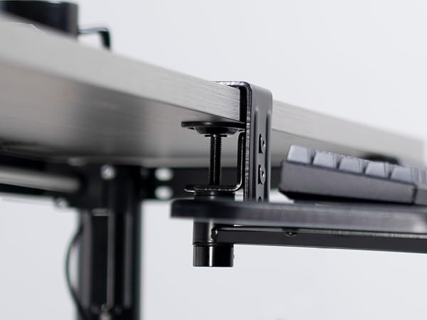 Single Clamp Rotating Keyboard Tray