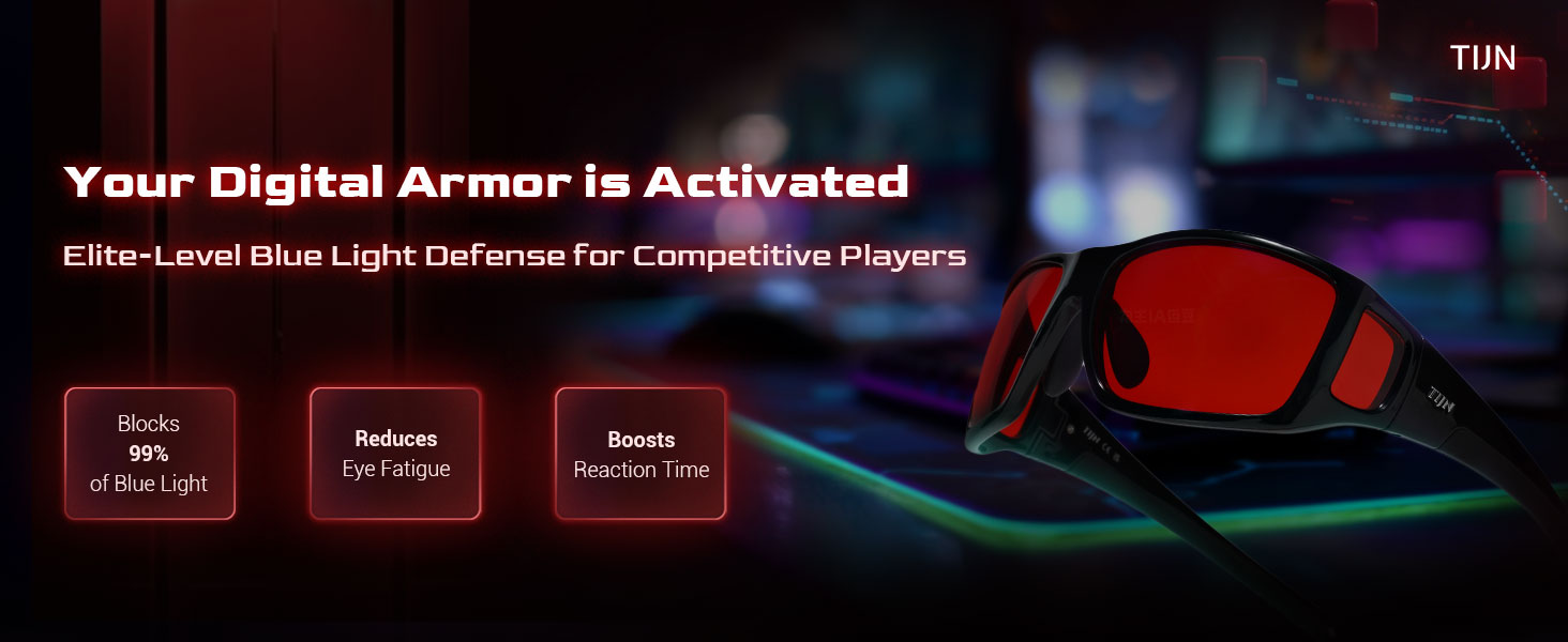 TIJN Sonia Red Blue Light Glasses Gaming Eyeglasses