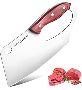 ROCOCO Meat Cleaver Knife Unique Effort Saving Professional Stainless Steel Kitchen Chef Cooking ...