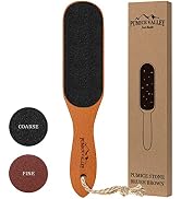 Pumice Stone Foot File - Wooden Pedicure Feet Scrubber with Handle for Callus, Dry, and Dead Skin...