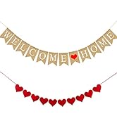 Welcome Home Banner Burlap Sign Party Decorations, Rustic Bunting Garland Family Gathering Photo ...