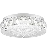 Crystal Chandeliers Flush Mount LED Ceiling Light Fixture, 5000K Daylight White Super Bright 1980...
