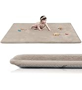 Huloo Sleep Baby Play Mat for Floor,1.3" Thick Elasti-Foam 50"×74" Playpen Mat for Tummy Time,Wat...