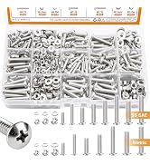 mankk 408PCS Machine Screws Nuts and Bolts Assortment Kit (# 6-32/# 8-32/#10-24 & M3/M4/M5) SAE &...